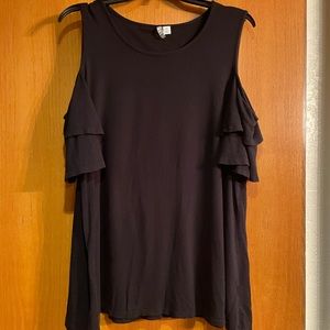 Black Cold Shoulder Top